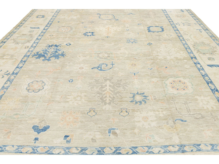 Modern Oushak Wool Rug 12 X 15