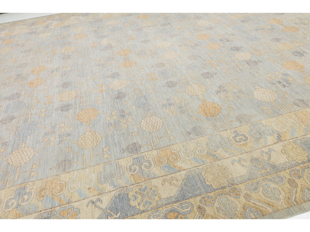 Modern Khotan Wool Rug 13 X 21
