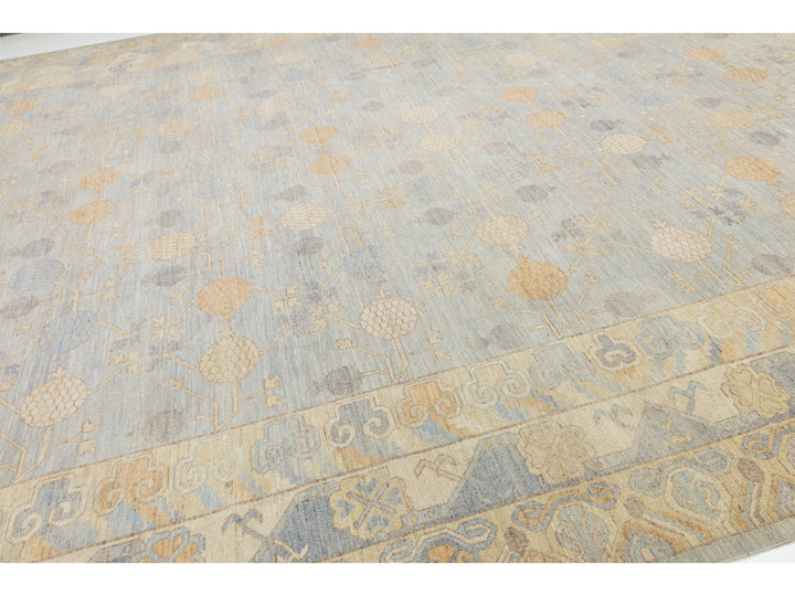 Modern Khotan Wool Rug 13 X 21