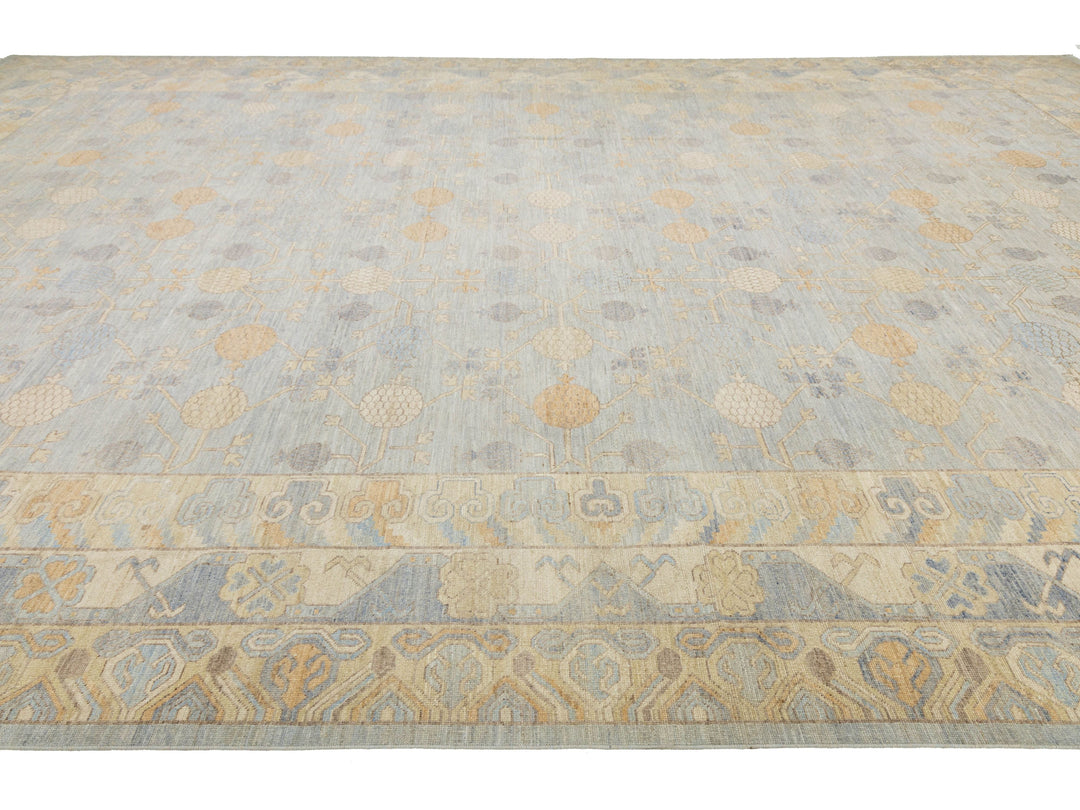 Modern Khotan Wool Rug 13 X 21