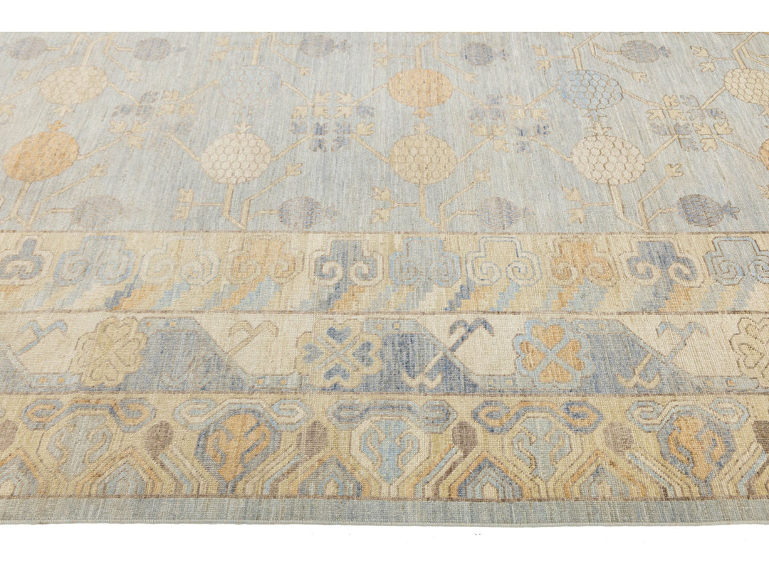 Modern Khotan Wool Rug 13 X 21
