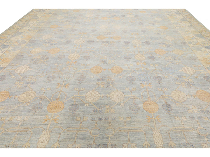 Modern Khotan Wool Rug 13 X 21
