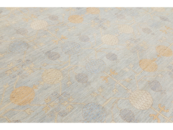 Modern Khotan Wool Rug 13 X 21