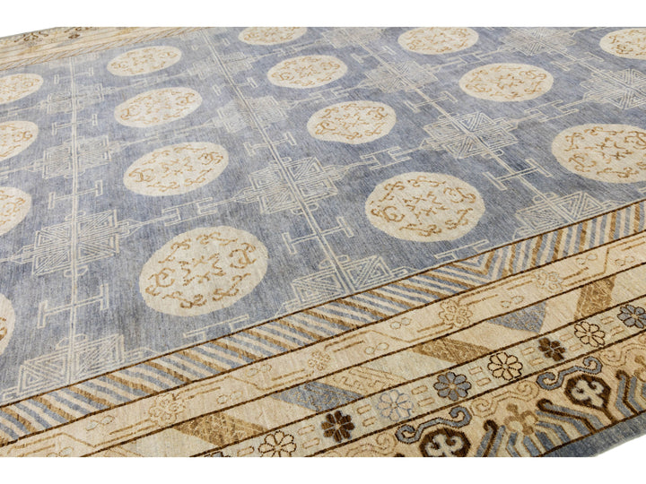 Modern Khotan Wool Rug 14 X 19