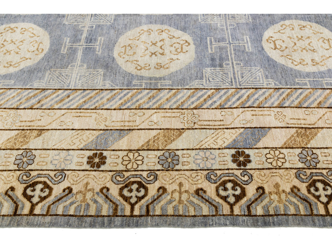 Modern Khotan Wool Rug 14 X 19