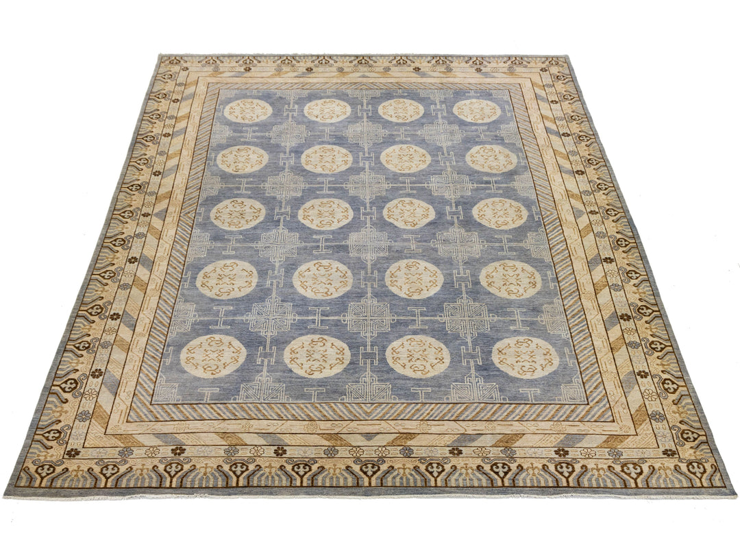 Modern Khotan Wool Rug 14 X 19