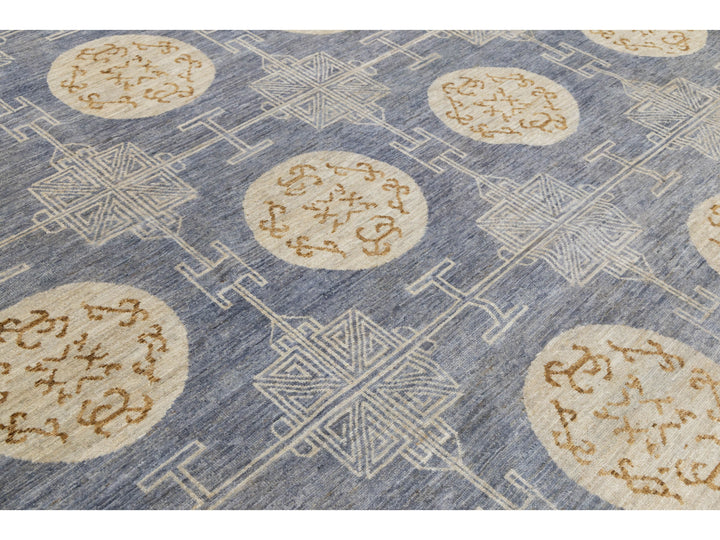 Modern Khotan Wool Rug 14 X 19