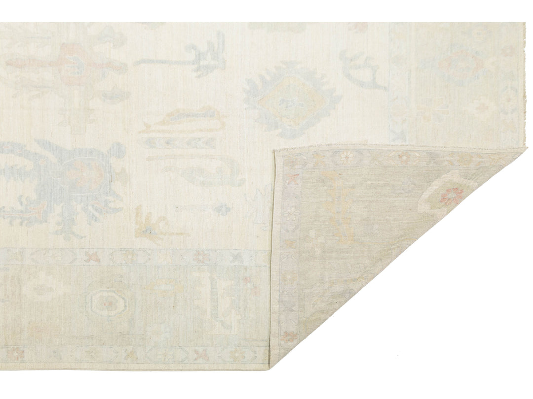 Modern Oushak Wool Rug 13 X 15