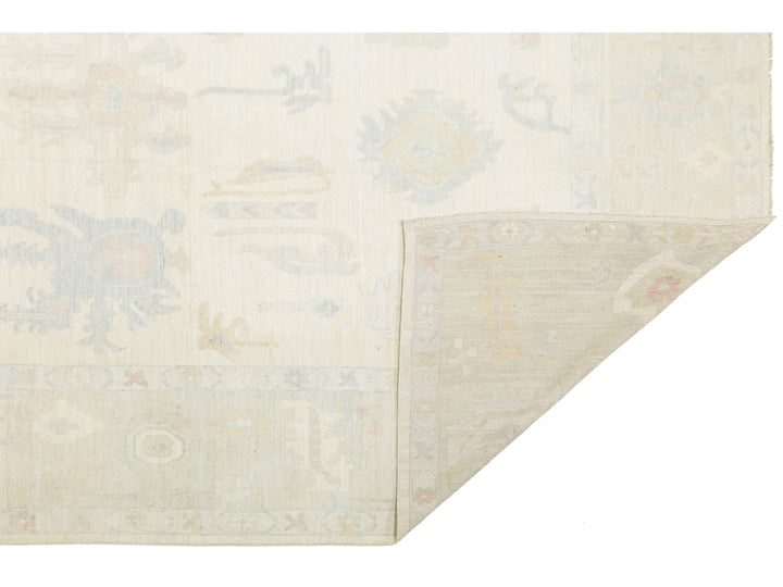 Modern Oushak Wool Rug 13 X 15