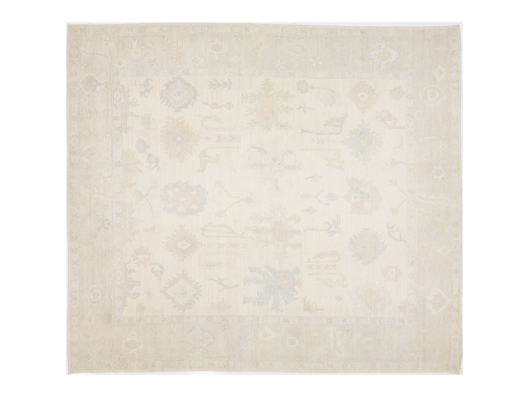 Modern Oushak Wool Rug 13 X 15