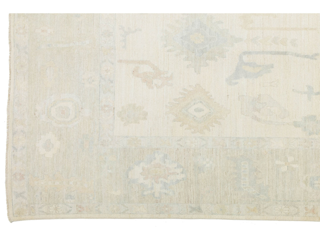 Modern Oushak Wool Rug 13 X 15