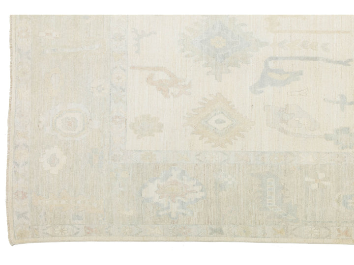 Modern Oushak Wool Rug 13 X 15