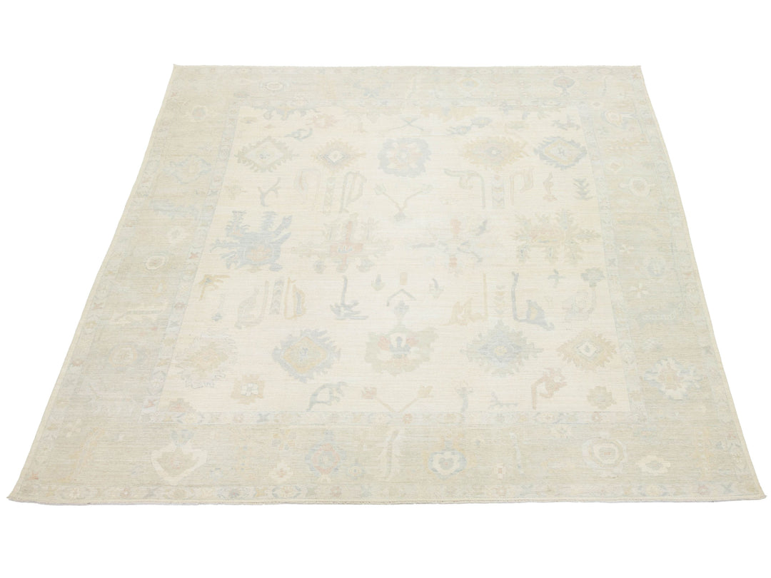 Modern Oushak Wool Rug 13 X 15
