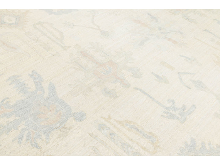 Modern Oushak Wool Rug 13 X 15
