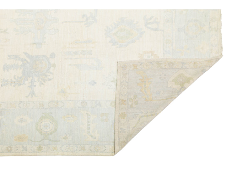 Modern Oushak Wool Rug 13 X 15