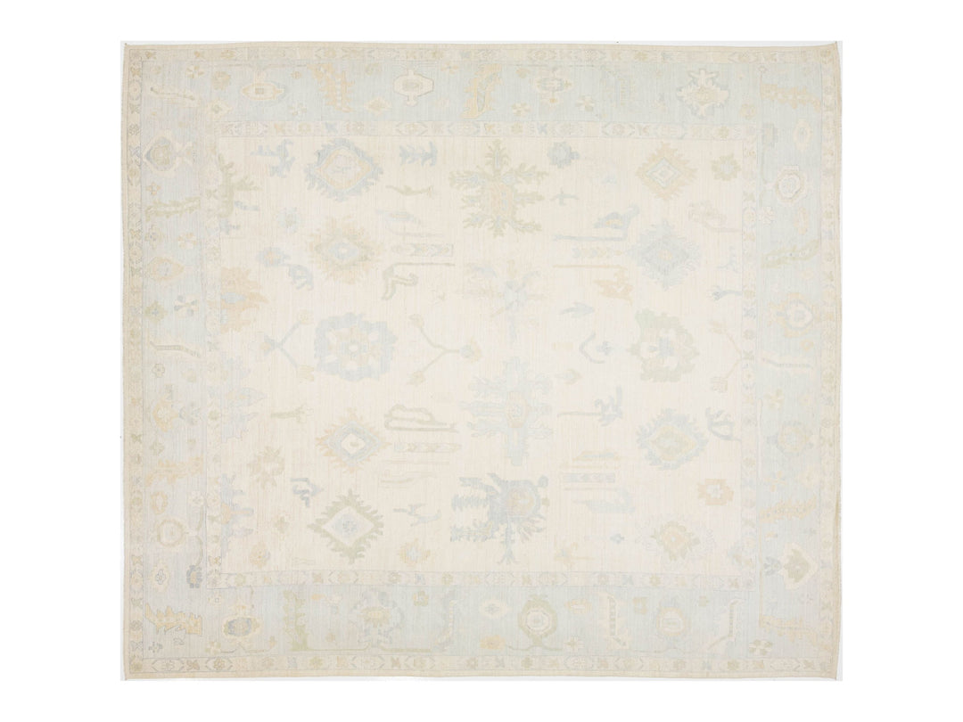 Modern Oushak Wool Rug 13 X 15