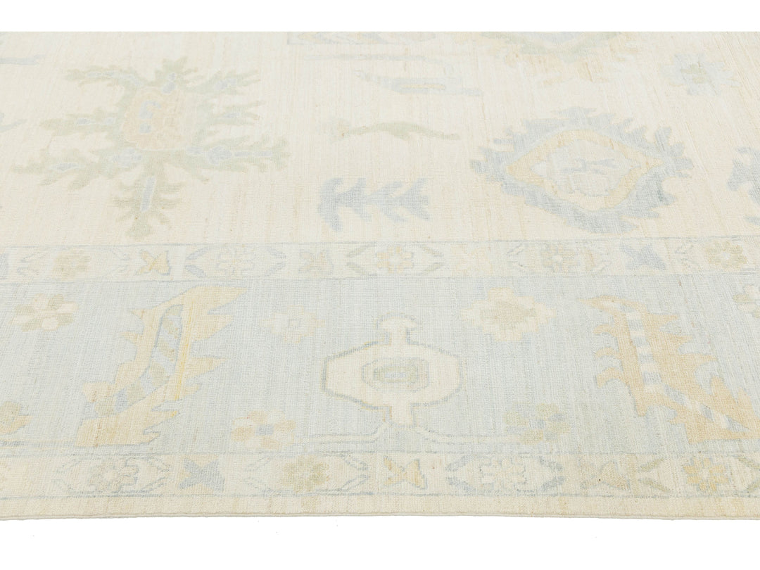 Modern Oushak Wool Rug 13 X 15