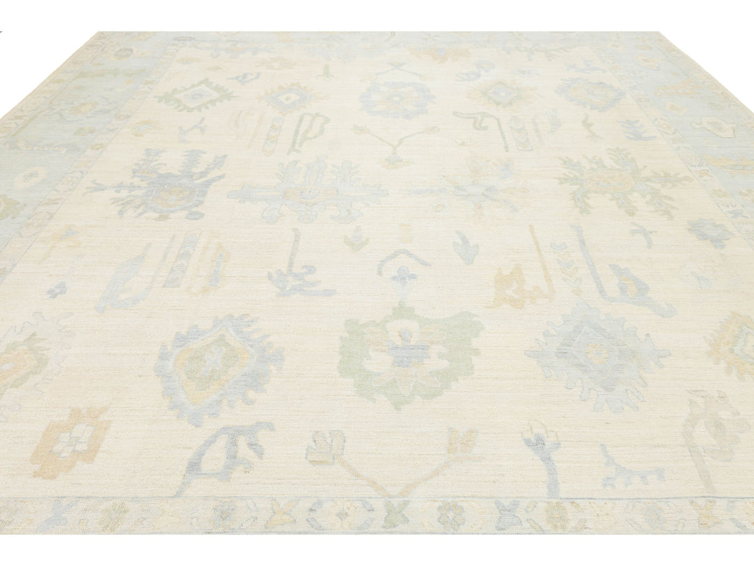 Modern Oushak Wool Rug 13 X 15