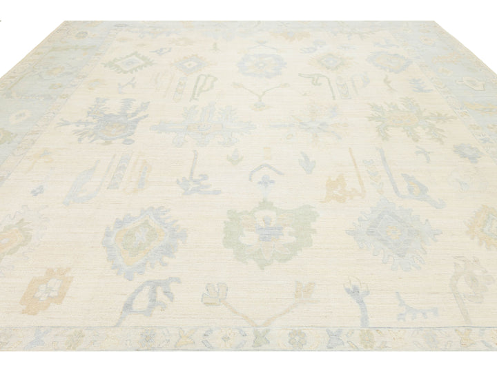 Modern Oushak Wool Rug 13 X 15