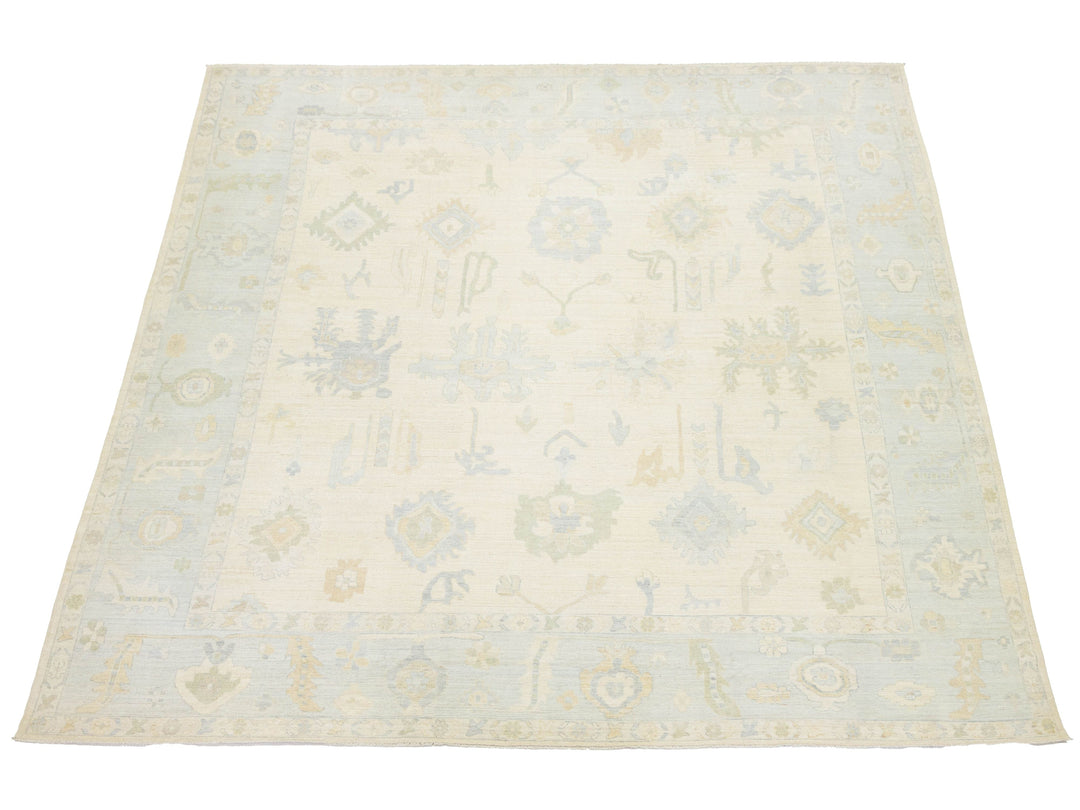 Modern Oushak Wool Rug 13 X 15