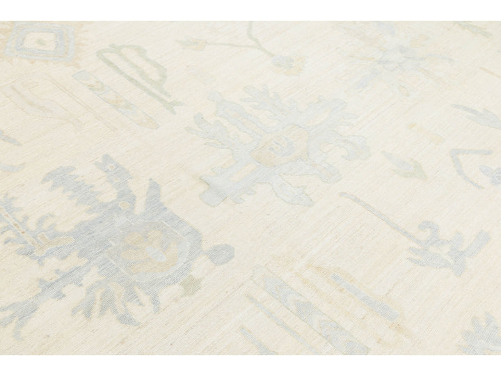 Modern Oushak Wool Rug 13 X 15