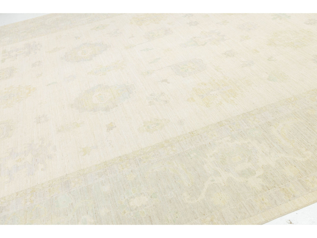 Modern Oushak Wool Rug 12 X 15