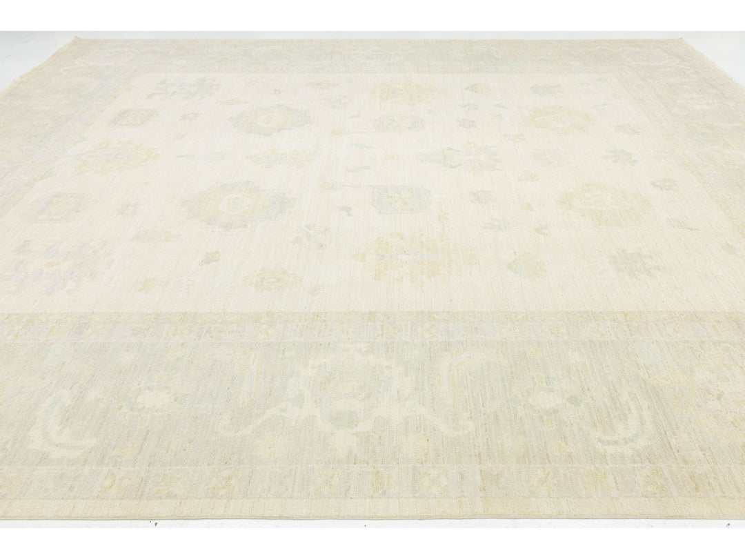 Modern Oushak Wool Rug 12 X 15