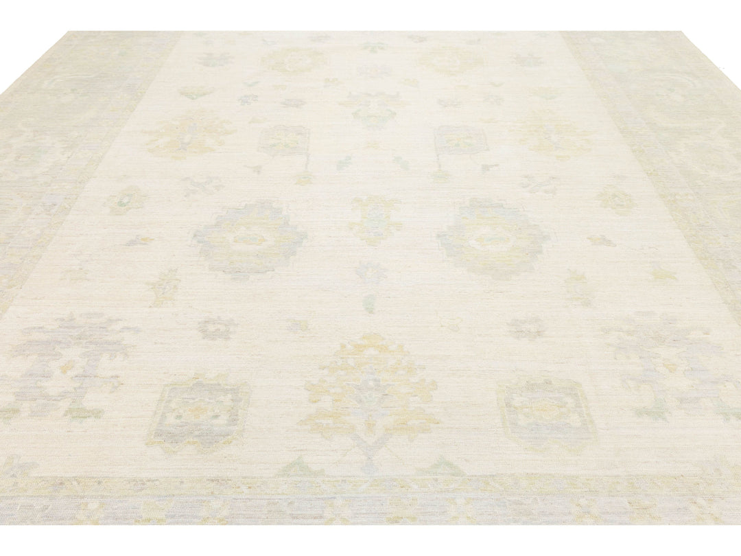 Modern Oushak Wool Rug 12 X 15