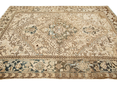 Antique Heriz Wool Rug 6 X 9