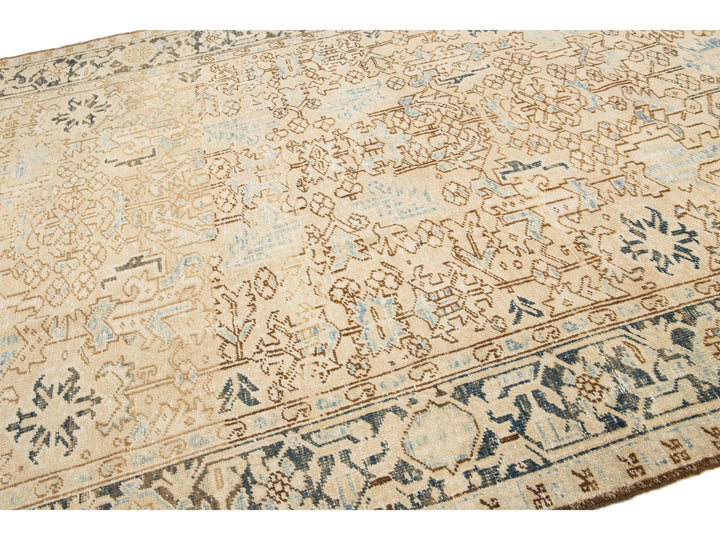 Antique Heriz Wool Rug 7 X 11