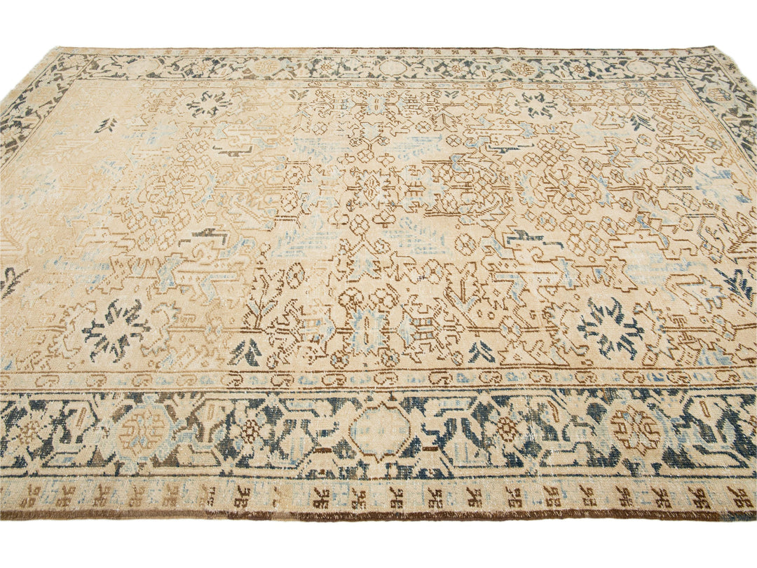 Antique Heriz Wool Rug 7 X 11