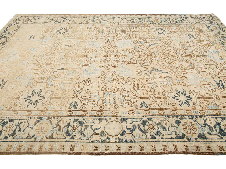 Antique Heriz Wool Rug 7 X 11