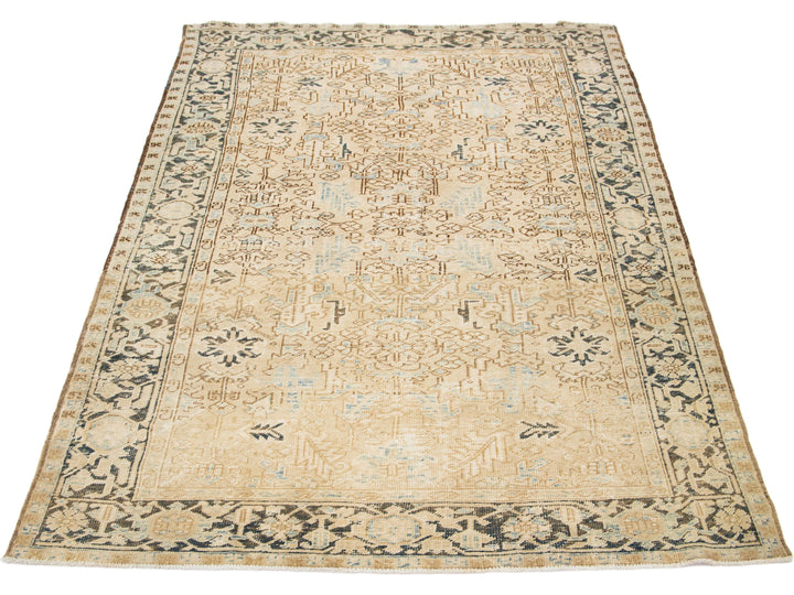 Antique Heriz Wool Rug 7 X 11