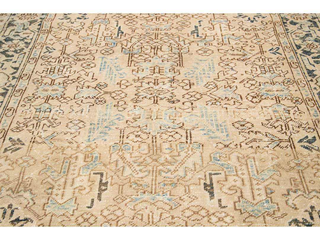Antique Heriz Wool Rug 7 X 11