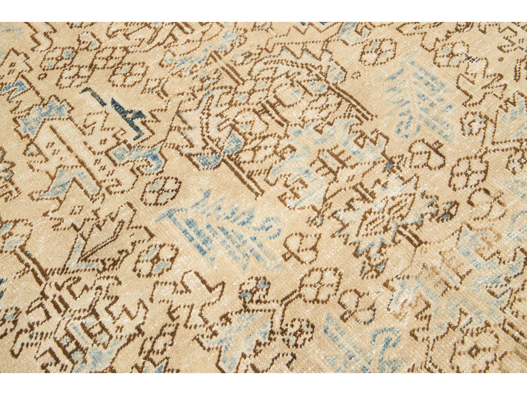 Antique Heriz Wool Rug 7 X 11