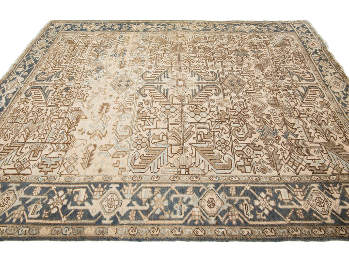 Antique Heriz Wool Rug 8 X 9