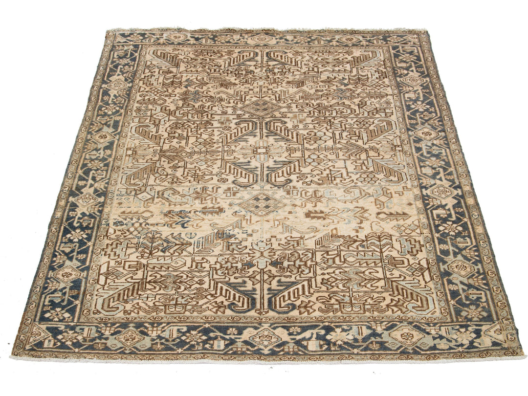 Antique Heriz Wool Rug 8 X 9