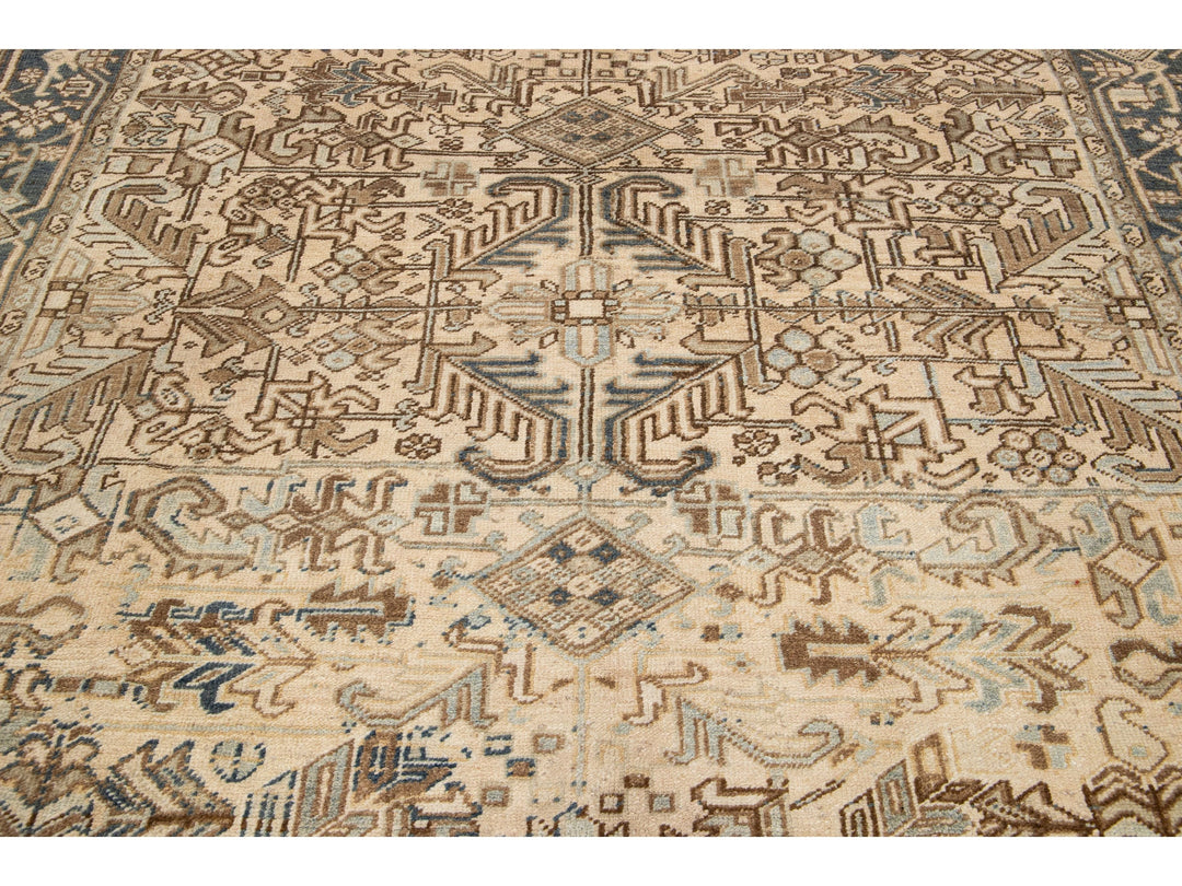 Antique Heriz Wool Rug 8 X 9