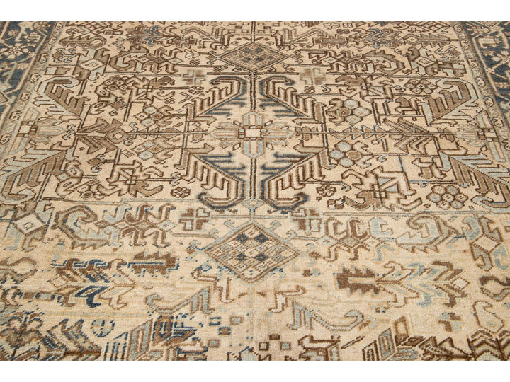 Antique Heriz Wool Rug 8 X 9