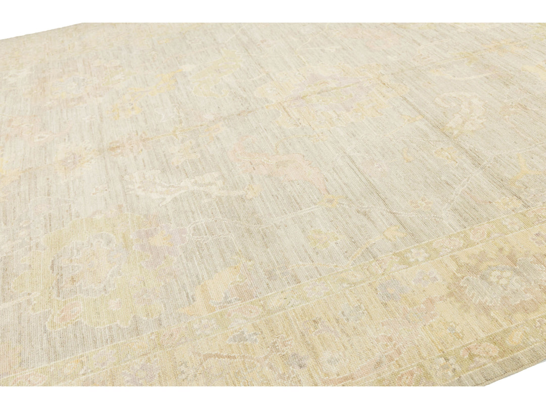 Modern Oushak Wool Rug 10 X 14