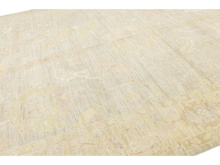 Modern Oushak Wool Rug 10 X 14