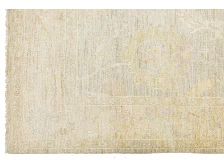 Modern Oushak Wool Rug 10 X 14