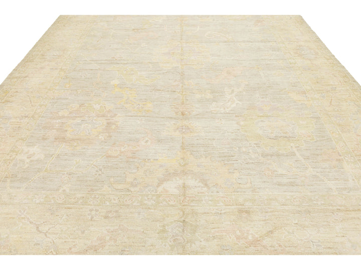 Modern Oushak Wool Rug 10 X 14