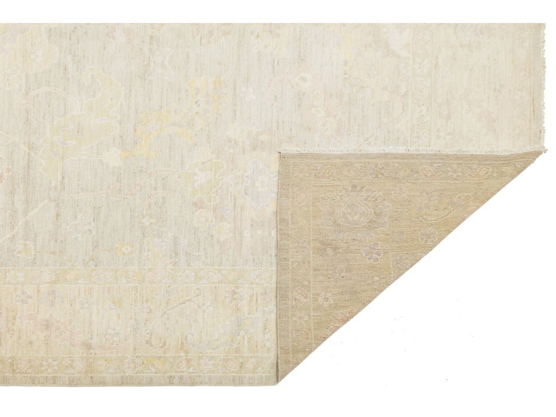 Modern Oushak Wool Rug 10 X 14