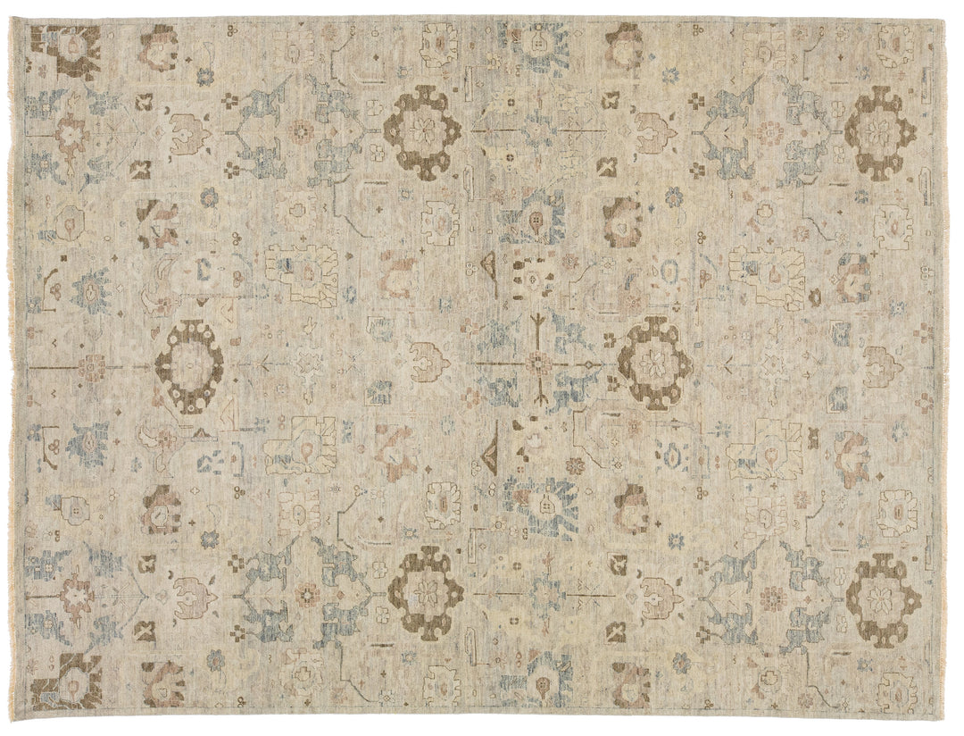 Modern Oushak Wool Rug 9 X 12