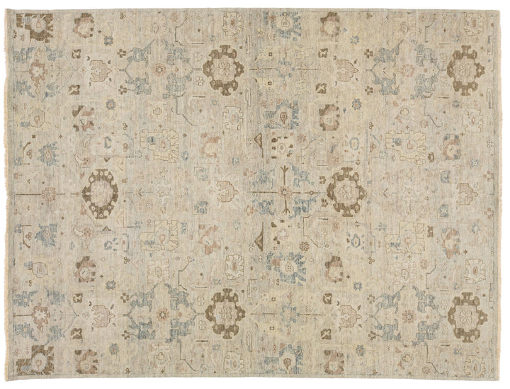 Modern Oushak Wool Rug 9 X 12