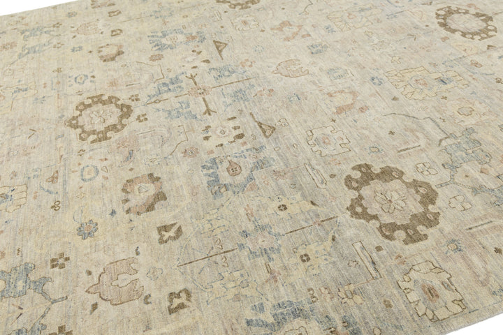 Modern Oushak Wool Rug 9 X 12