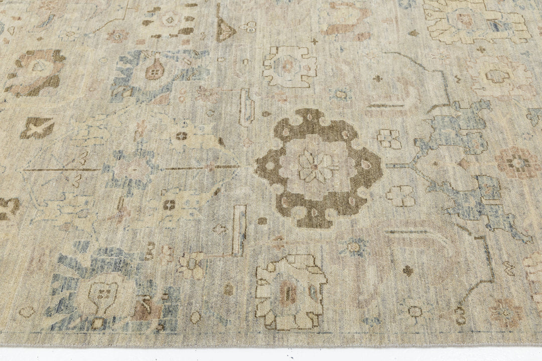 Modern Oushak Wool Rug 9 X 12