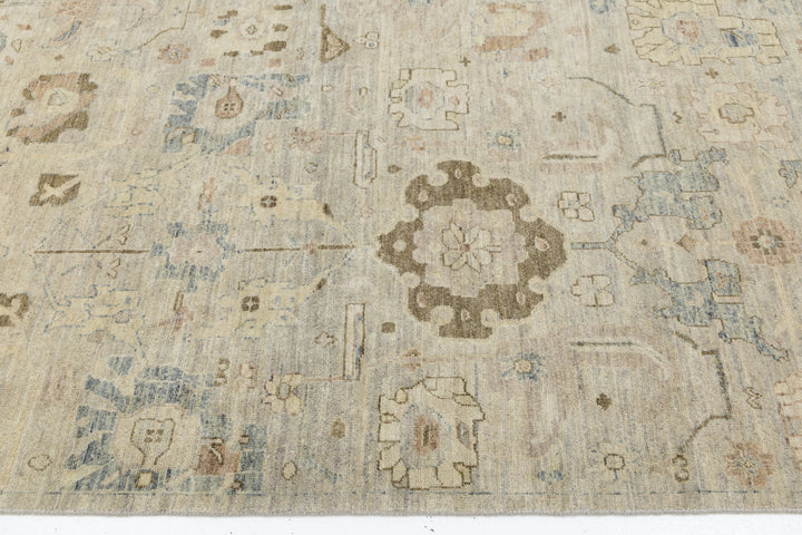 Modern Oushak Wool Rug 9 X 12