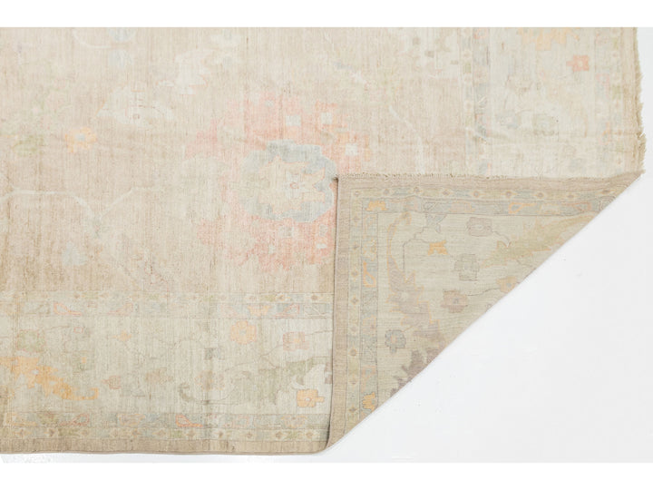 Modern Oushak Wool Rug 14 X 19